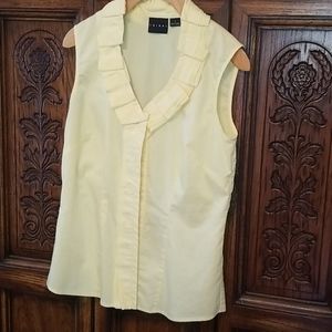 Tribal sleeveless button down shirt